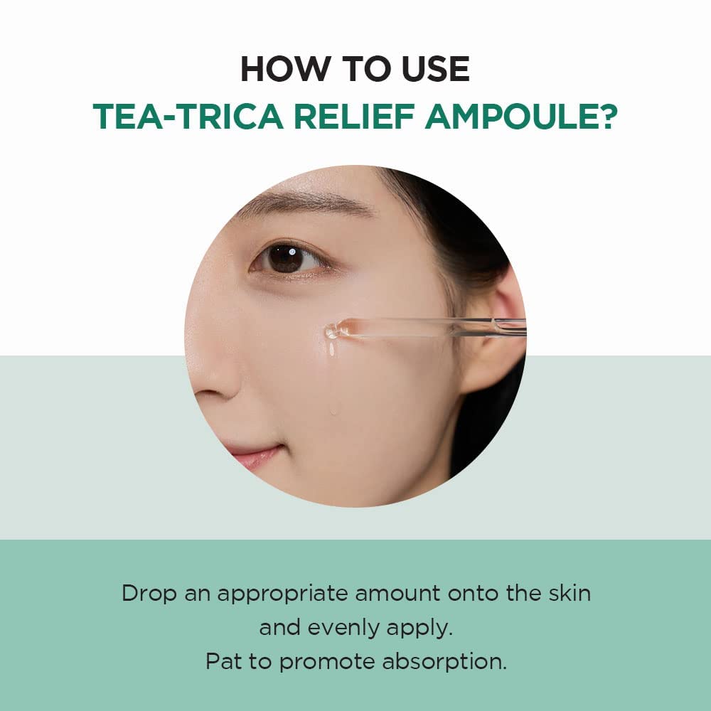 Ampoule SKIN1004 Tea-Trica Relief 100ml (3.38 fl. oz), Hydratation Apaisante pour Peaux Sensibles