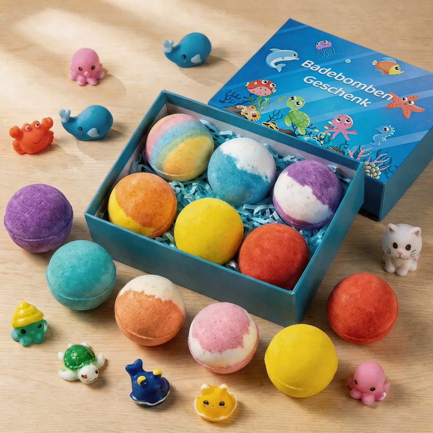 🛁🐣 Badebomben für Kinder – Überraschungsspielzeug im Inneren, Perfekt für Ostergeschenke
