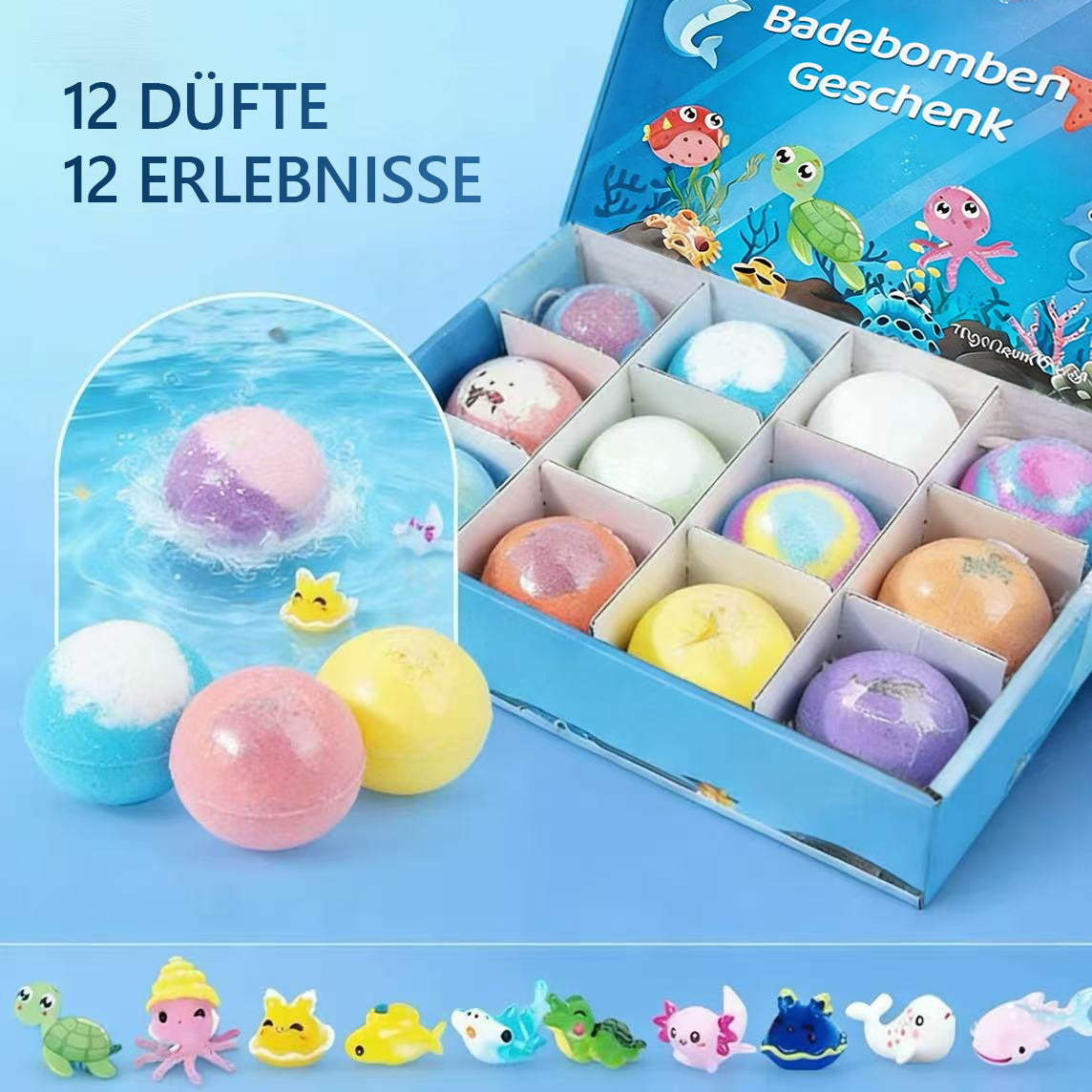 🛁🐣 Badebomben für Kinder – Überraschungsspielzeug im Inneren, Perfekt für Ostergeschenke
