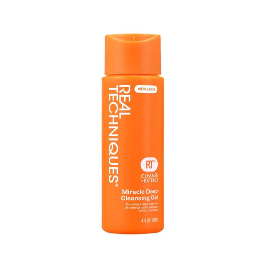 Real Techniques Miracle Gel Nettoyant Profond, Shampoing pour Pinceaux de Maquillage & Éponges, Nettoyant pour Outils de Maquillage, Végétalien et Sans Cruauté, Flacon de 118 ml (4 fl. oz.)