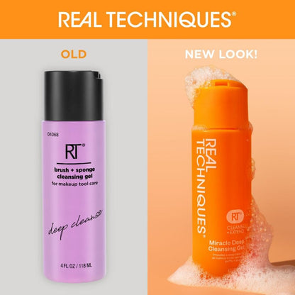 Real Techniques Miracle Gel Nettoyant Profond, Shampoing pour Pinceaux de Maquillage & Éponges, Nettoyant pour Outils de Maquillage, Végétalien et Sans Cruauté, Flacon de 118 ml (4 fl. oz.)