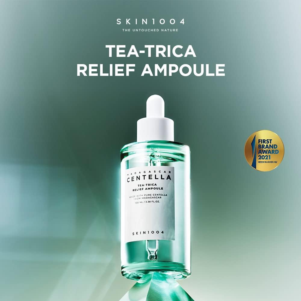 Ampoule SKIN1004 Tea-Trica Relief 100ml (3.38 fl. oz), Hydratation Apaisante pour Peaux Sensibles