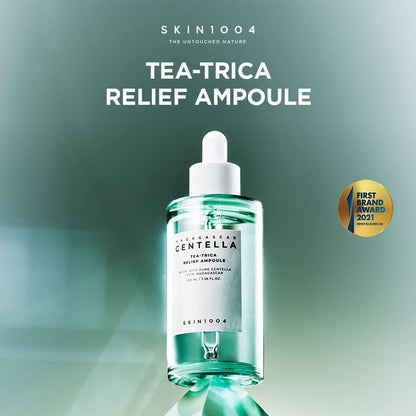Ampoule SKIN1004 Tea-Trica Relief 100ml (3.38 fl. oz), Hydratation Apaisante pour Peaux Sensibles