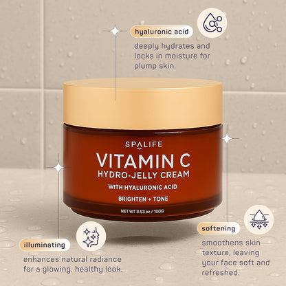 Crème Hydratante Visage Hydro-Jelly à la Vitamine C avec Acide Hyaluronique SpaLife Beauty