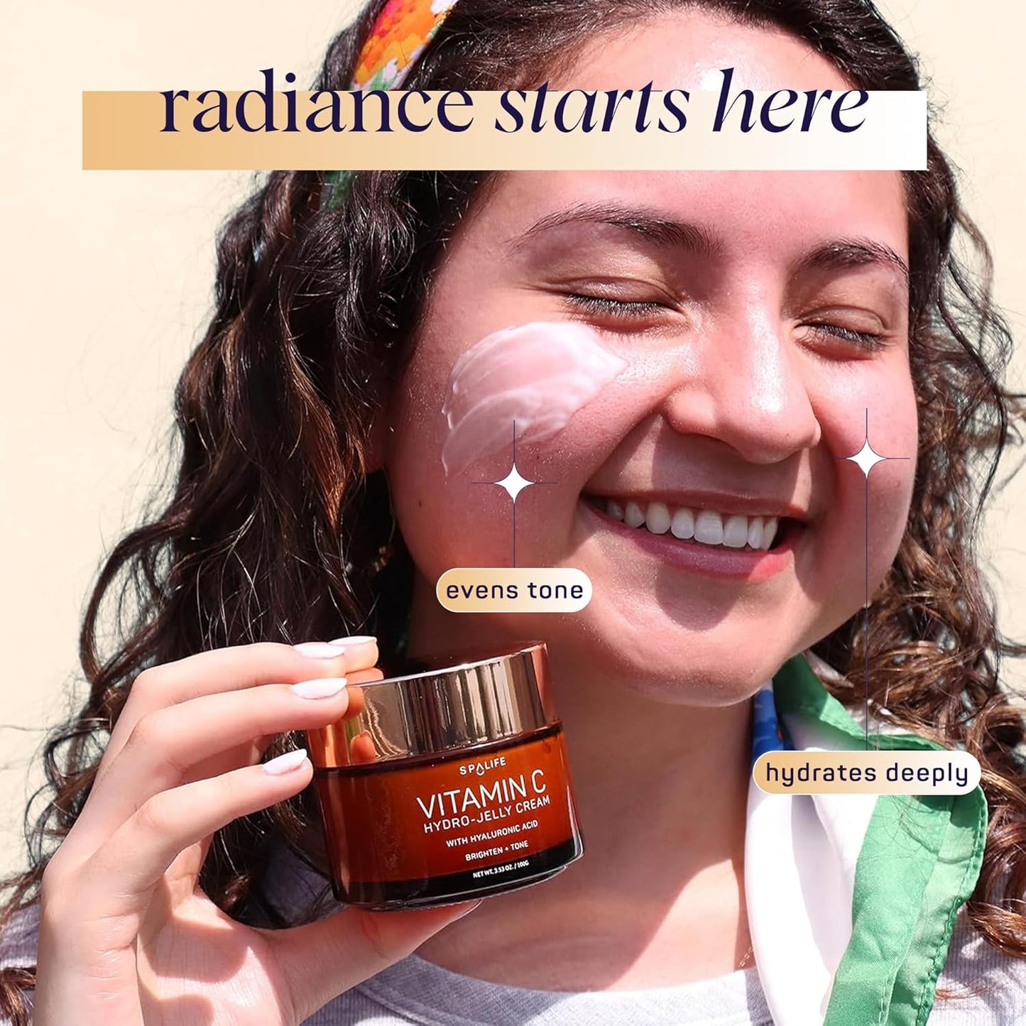 Crème Hydratante Visage Hydro-Jelly à la Vitamine C avec Acide Hyaluronique SpaLife Beauty