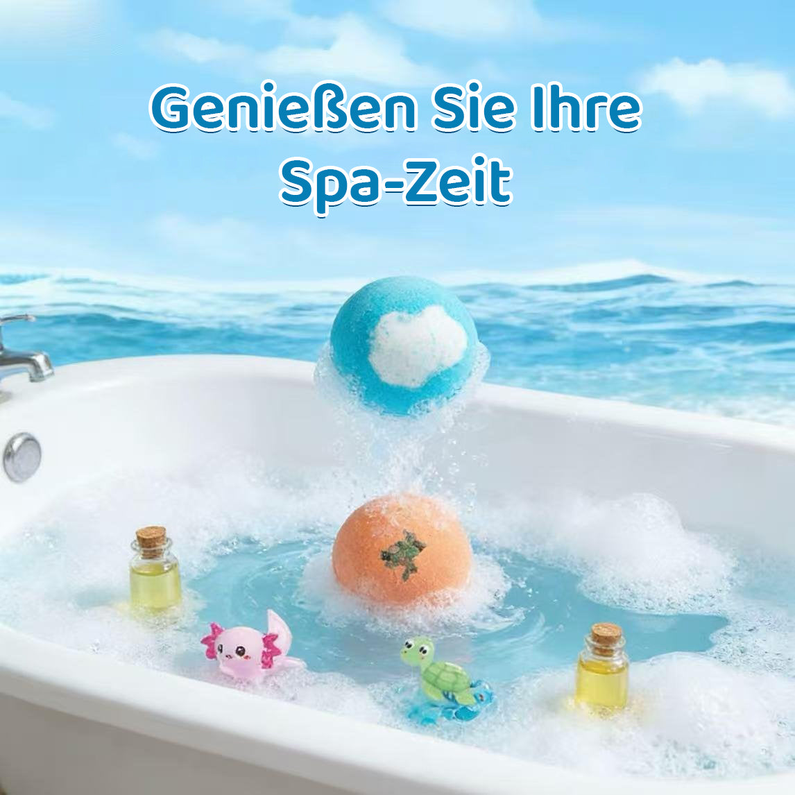🛁🐣 Badebomben für Kinder – Überraschungsspielzeug im Inneren, Perfekt für Ostergeschenke